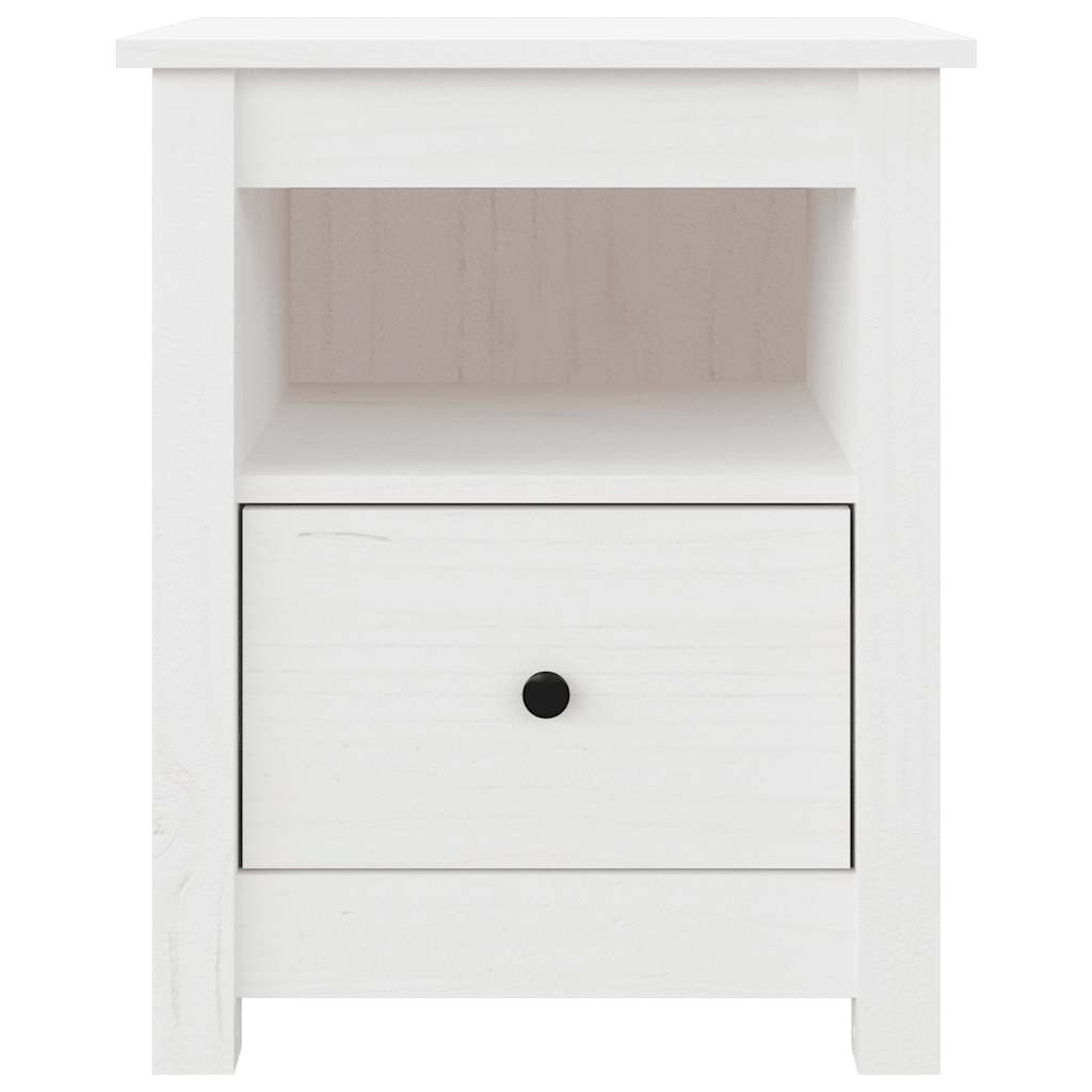 Bedside Cabinet White 40x35x49 cm Solid Wood Pine
