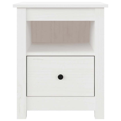Bedside Cabinet White 40x35x49 cm Solid Wood Pine