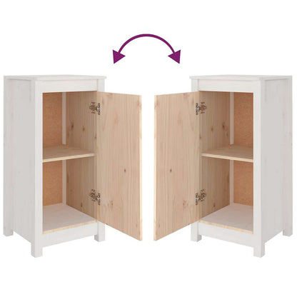 Sideboards 2 pcs White 39x35x80 cm Solid Wood Pine