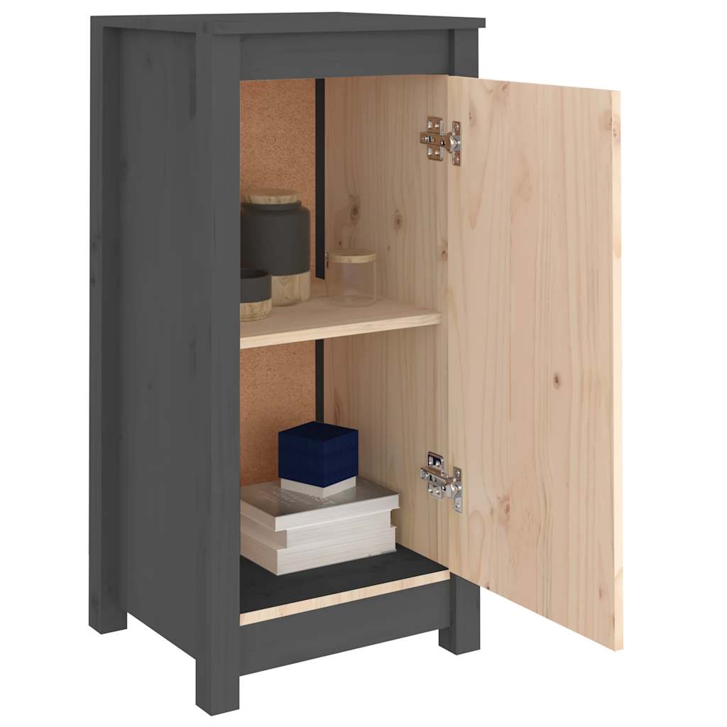 Sideboards 2 pcs Grey 39x35x80 cm Solid Wood Pine