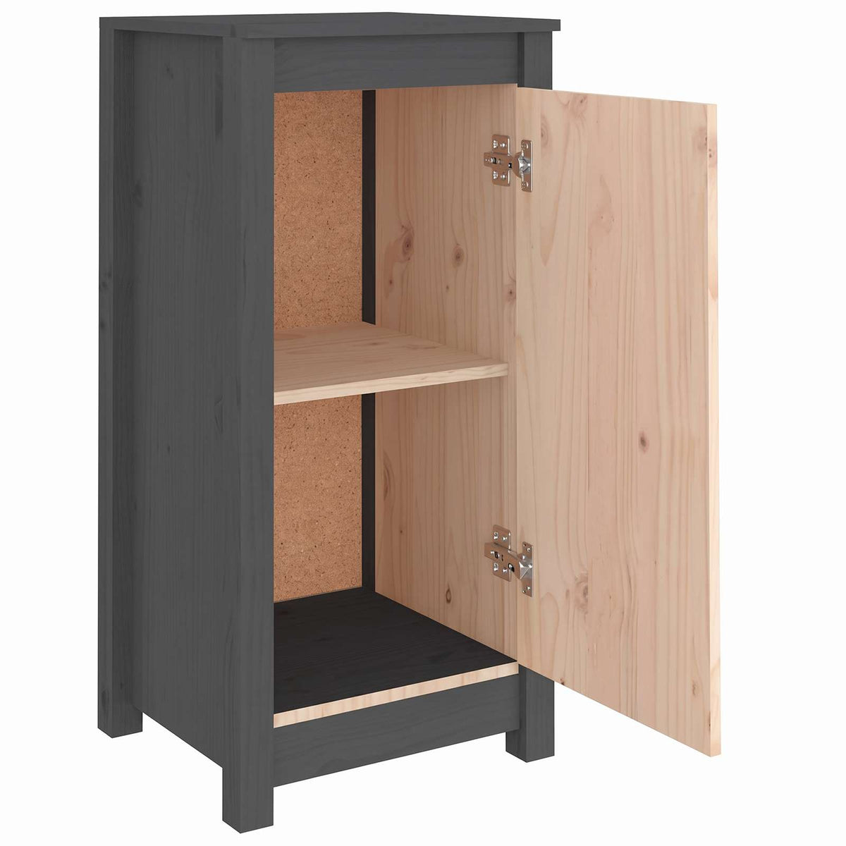 Sideboards 2 pcs Grey 39x35x80 cm Solid Wood Pine