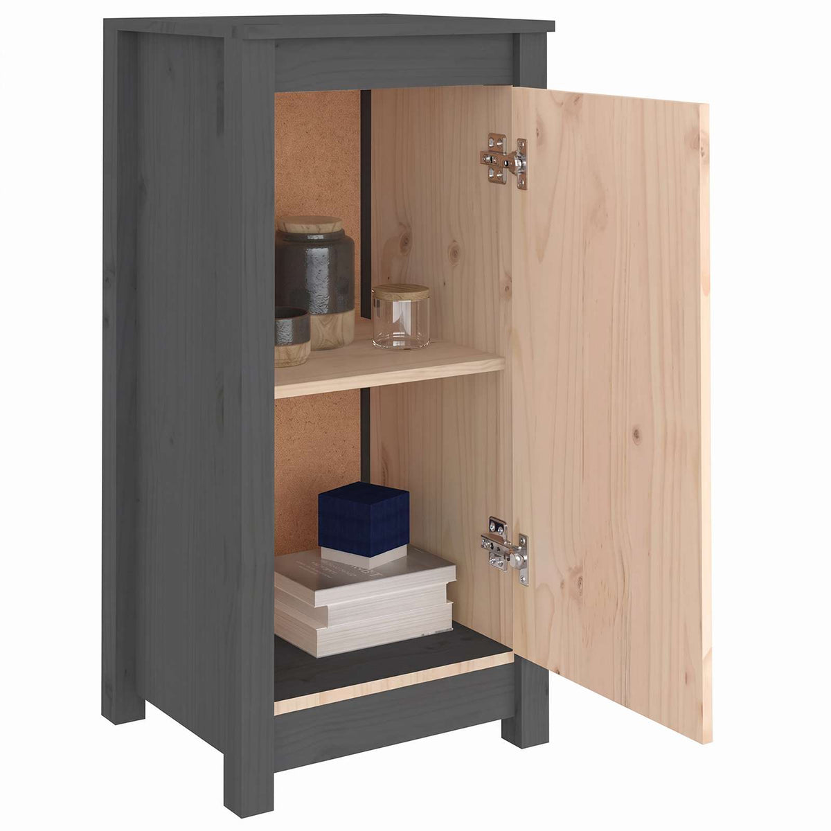 Sideboards 2 pcs Grey 39x35x80 cm Solid Wood Pine