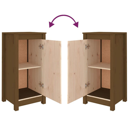 Sideboards 2 pcs Honey Brown 39x35x80 cm Solid Wood Pine