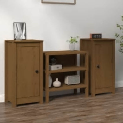 Sideboards 2 pcs Honey Brown 39x35x80 cm Solid Wood Pine