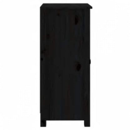 Sideboards 2 pcs Black 39x35x80 cm Solid Wood Pine