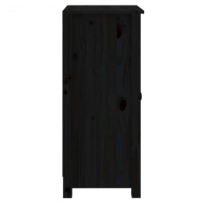 Sideboards 2 pcs Black 39x35x80 cm Solid Wood Pine