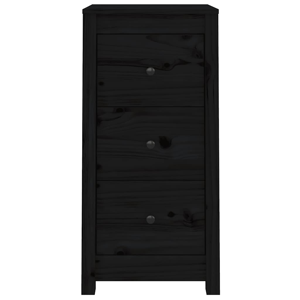 Sideboard | Set of 2 | Black | Solid Pine Wood | Sideboard | Rectangular