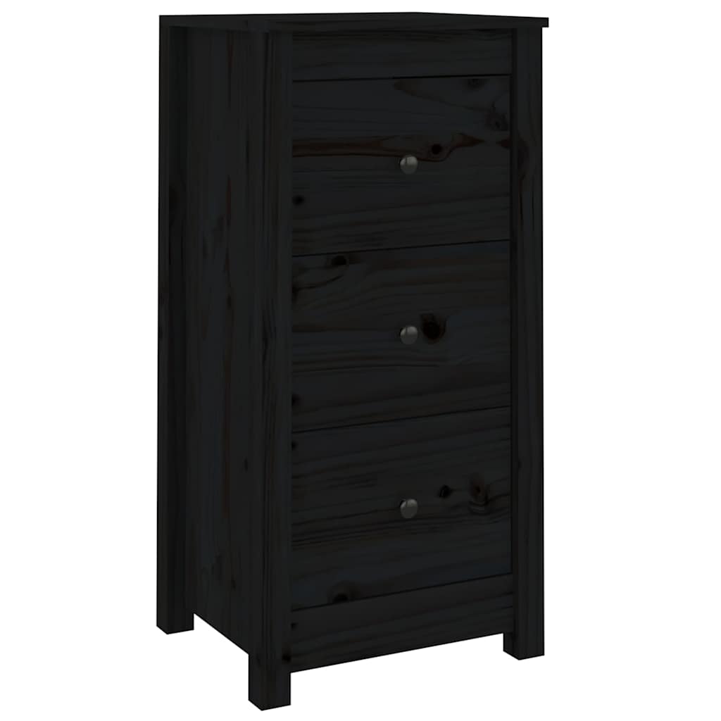 Sideboard | Set of 2 | Black | Solid Pine Wood | Sideboard | Rectangular