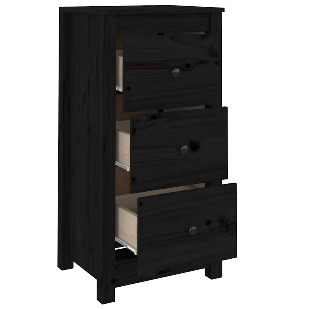 Sideboard | Set of 2 | Black | Solid Pine Wood | Sideboard | Rectangular