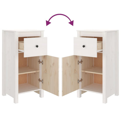 Sideboards 2 pcs White 40x35x80 cm Solid Wood Pine