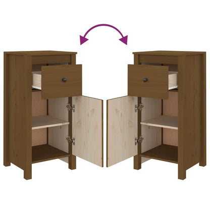 Sideboards 2 pcs Honey Brown 40x35x80 cm Solid Wood Pine