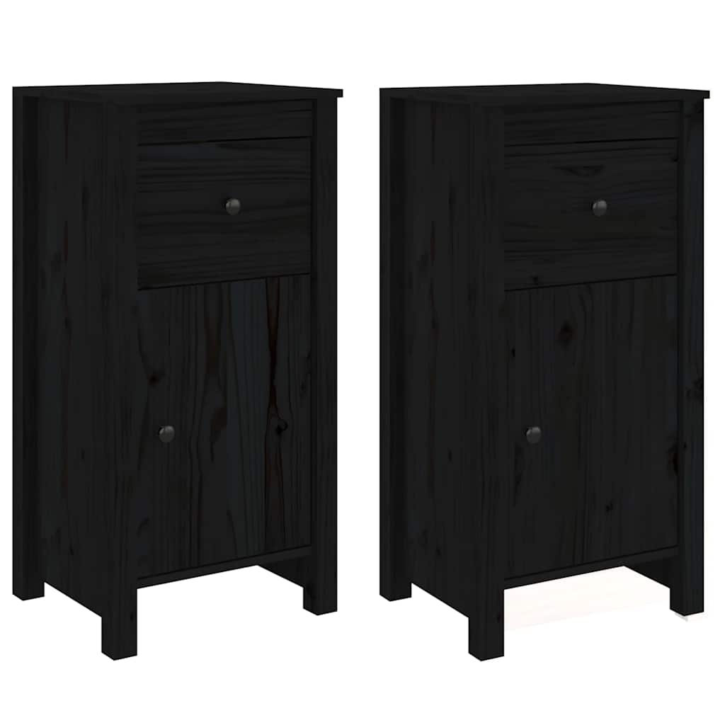 Sideboard | Set of 2 | Black | Solid pine wood | Medium | Sideboard