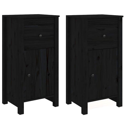 Sideboard | Set of 2 | Black | Solid pine wood | Medium | Sideboard