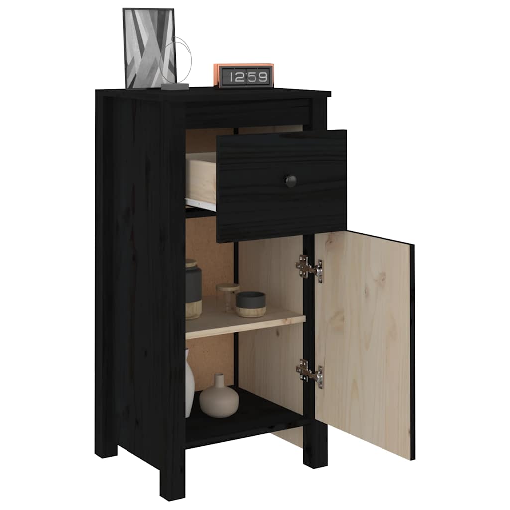 Sideboard | Set of 2 | Black | Solid pine wood | Medium | Sideboard