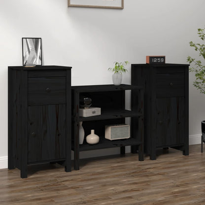 Sideboard | Set of 2 | Black | Solid pine wood | Medium | Sideboard