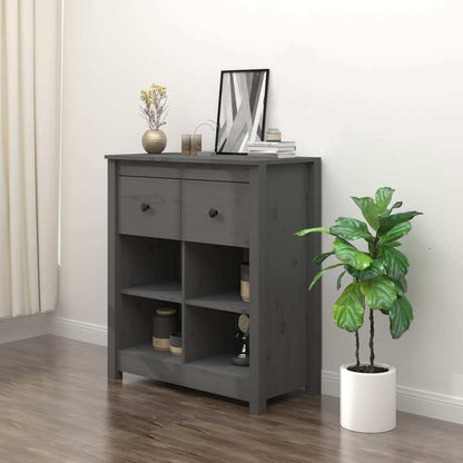 Sideboard Grey 70x35x80 cm Solid Wood Pine