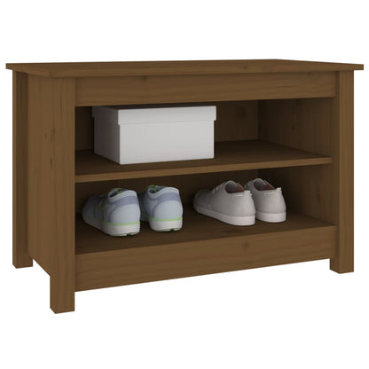 Shoe Bench Honey Brown 70x38x45.5 cm Solid Wood Pine