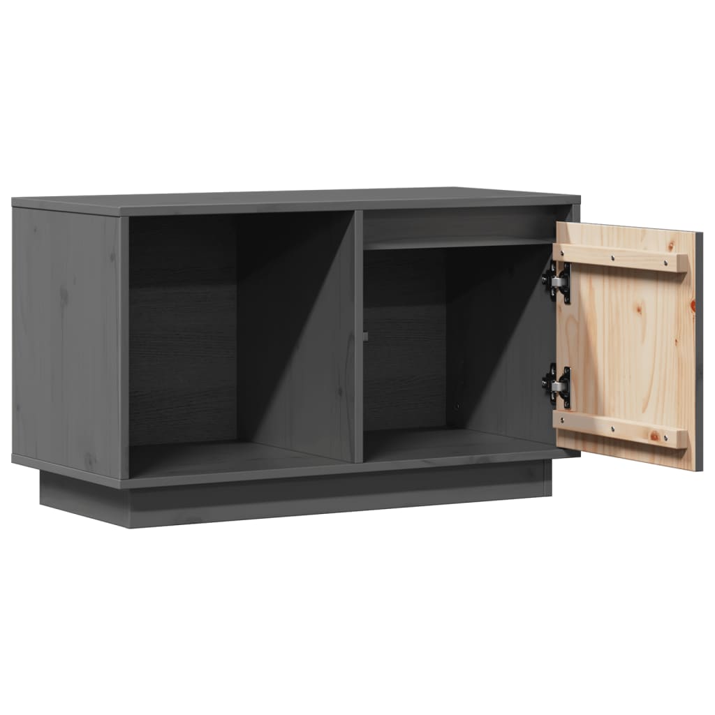 TV Cabinet Grey 74x35x44 cm Solid Wood Pine