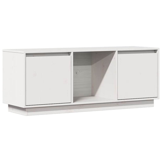 TV Cabinet White 110,5x35x44 cm Solid Wood Pine