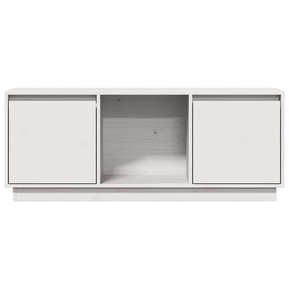 TV Cabinet White 110,5x35x44 cm Solid Wood Pine