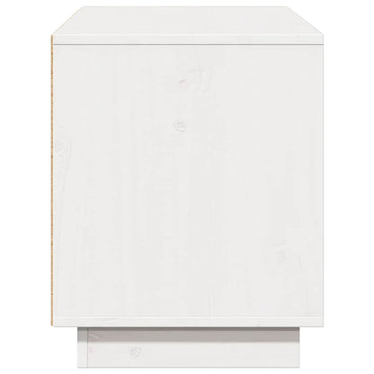 TV Cabinet White 110.5x35x44 cm Solid Wood Pine