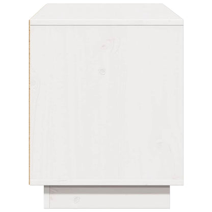 TV Cabinet White 110,5x35x44 cm Solid Wood Pine