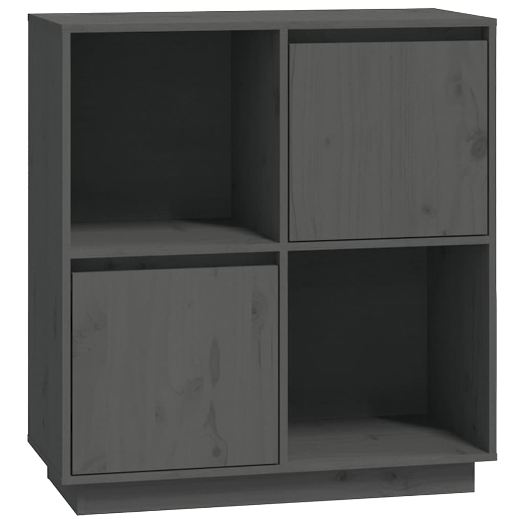 Sideboard Grey 74x35x80 cm Solid Wood Pine
