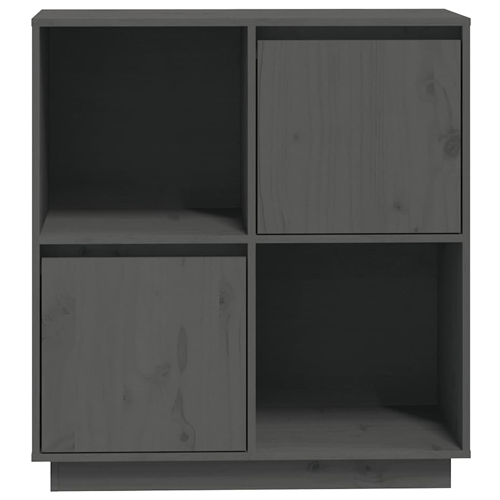 Sideboard Grey 74x35x80 cm Solid Wood Pine