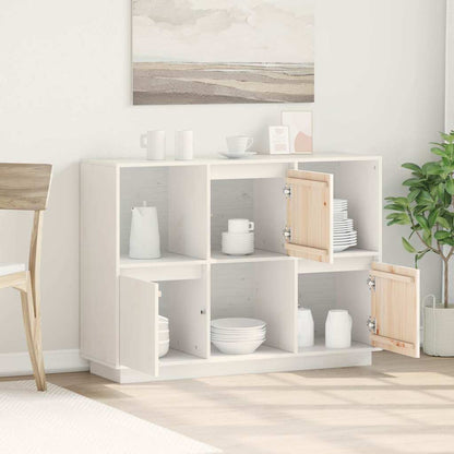 Sideboard White 110,5x35x80 cm Solid Wood Pine