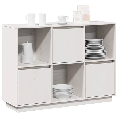Sideboard White 110,5x35x80 cm Solid Wood Pine