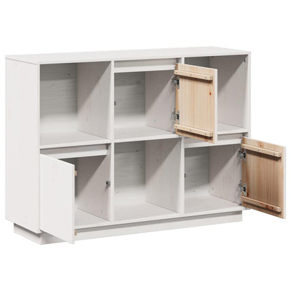 Sideboard White 110,5x35x80 cm Solid Wood Pine
