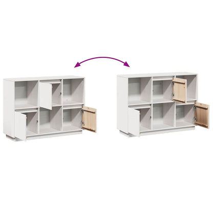 Sideboard White 110,5x35x80 cm Solid Wood Pine