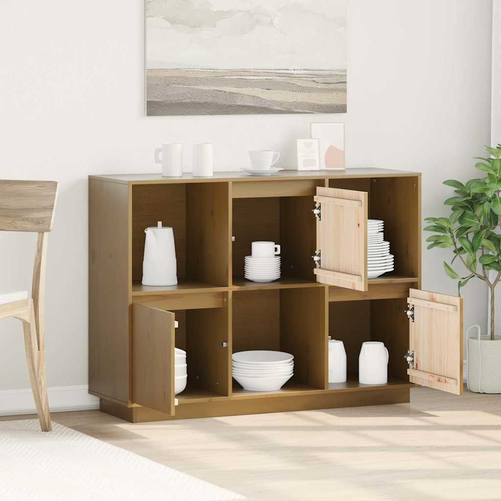 Sideboard Honey Brown 110,5x35x80 cm Solid Wood Pine