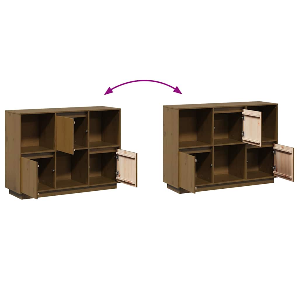 Sideboard Honey Brown 110,5x35x80 cm Solid Wood Pine