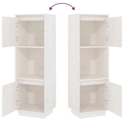 Highboard White 38x35x117 cm Solid Wood Pine