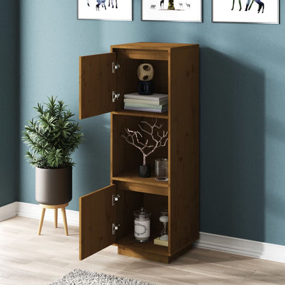 Highboard Honey Brown 38x35x117 cm Solid Wood Pine