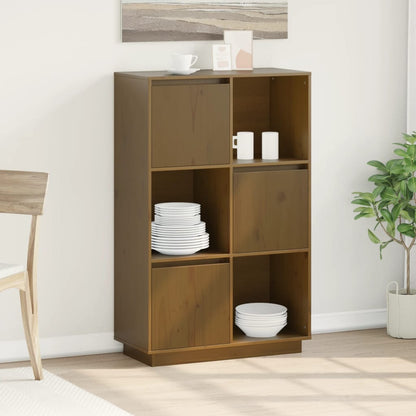 Highboard Honey Brown 74x35x117 cm Solid Wood Pine