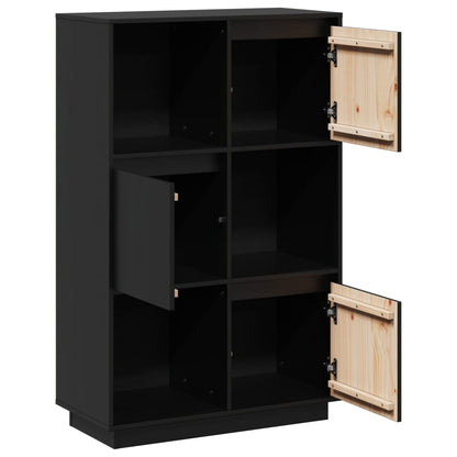 Highboard | Black | Solid pine wood | Medium | Reversible | Highboard