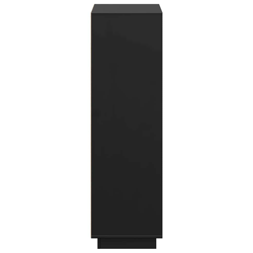 Highboard Black 74x35x117 cm Solid Wood Pine