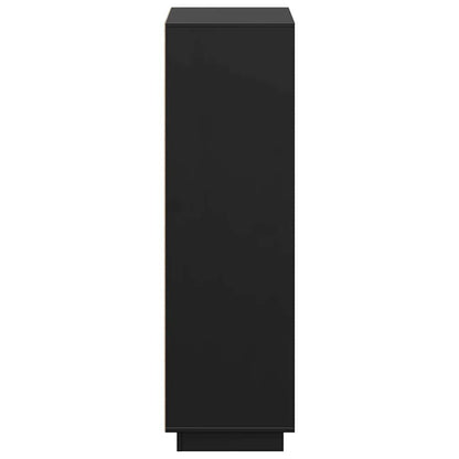 Highboard Black 74x35x117 cm Solid Wood Pine
