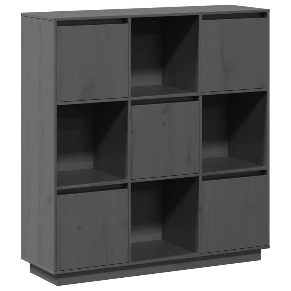 Highboard Grey 110.5x35x117 cm Solid Wood Pine