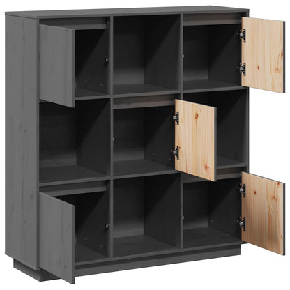 Highboard Grey 110,5x35x117 cm Solid Wood Pine
