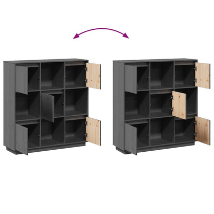 Highboard Grey 110,5x35x117 cm Solid Wood Pine