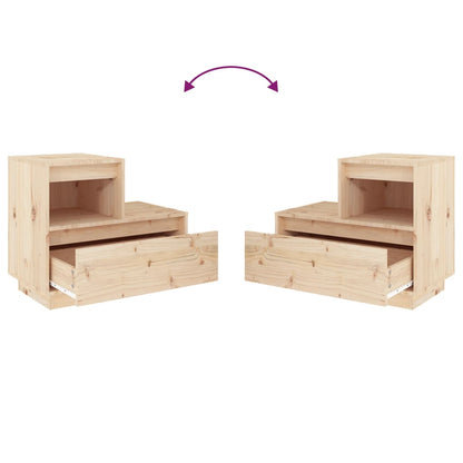 Bedside Cabinets 2 pcs 60x34x51 cm Solid Wood Pine
