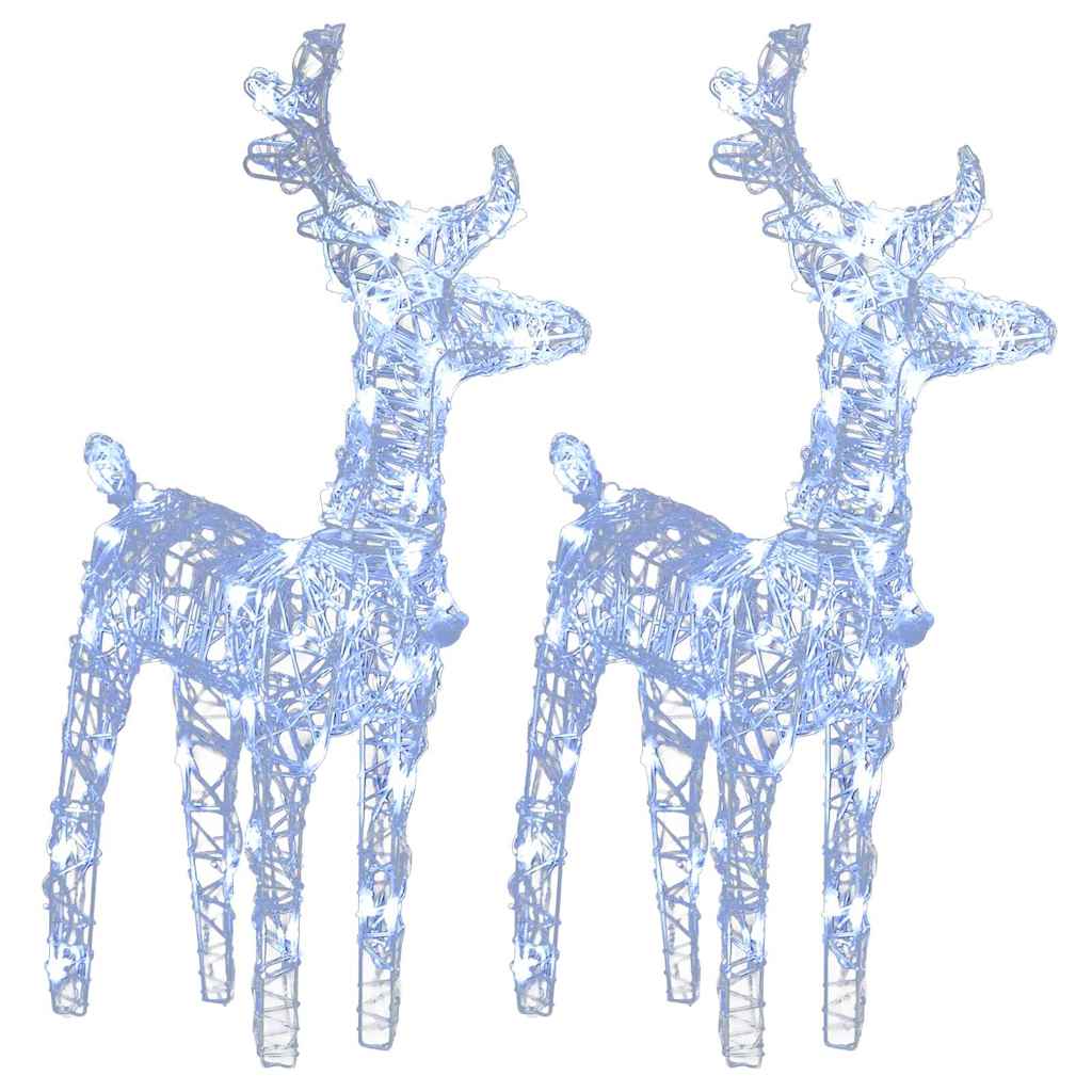 Christmas Reindeers 2 pcs Cold White 80 LEDs Acrylic