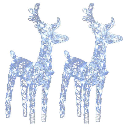Christmas Reindeers 2 pcs Cold White 80 LEDs Acrylic