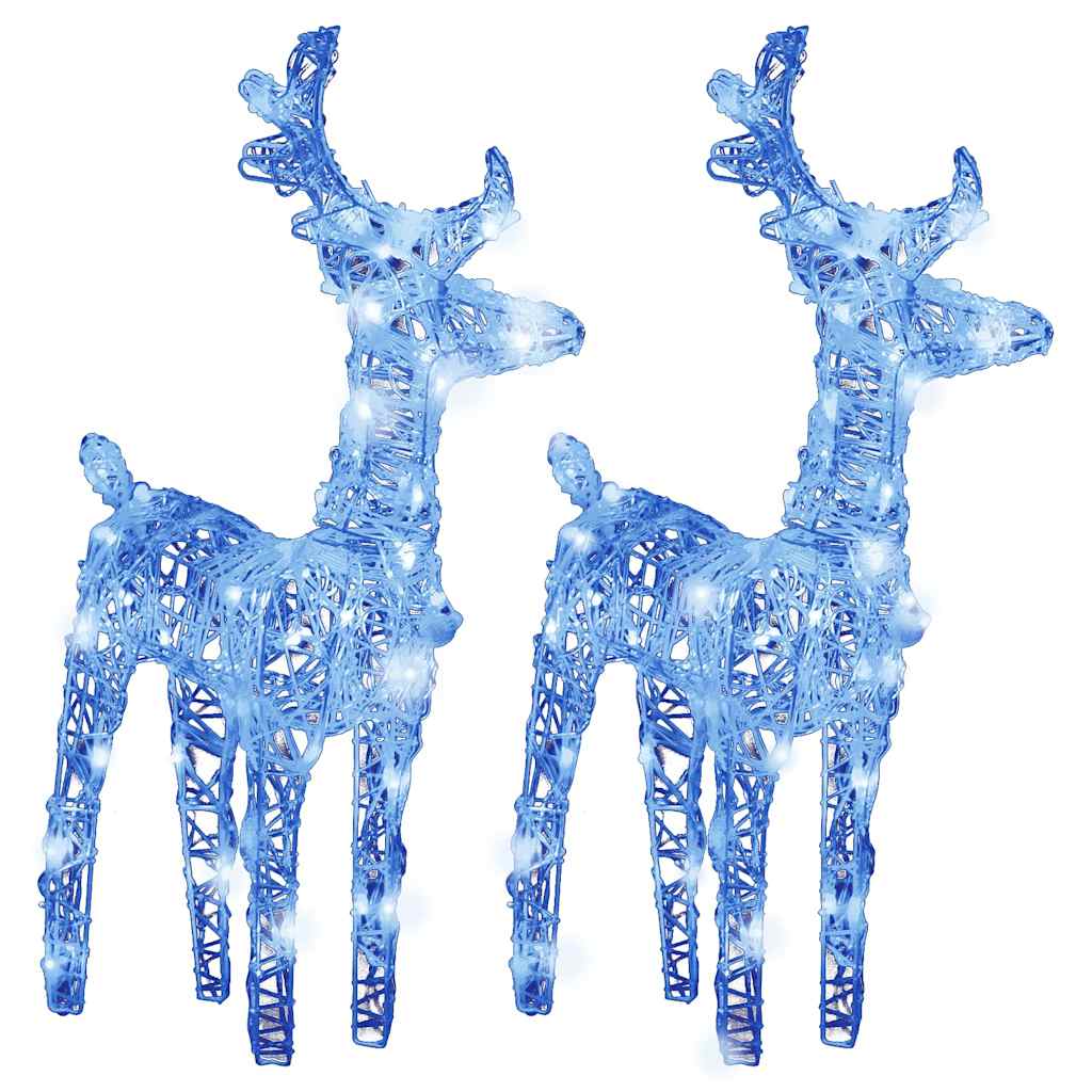 Christmas Reindeers 2 pcs Blue 80 LEDs Acrylic