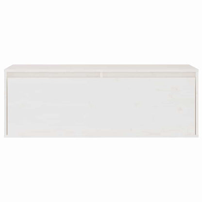 2 Piece TV Cabinet Set White Solid Wood Pine