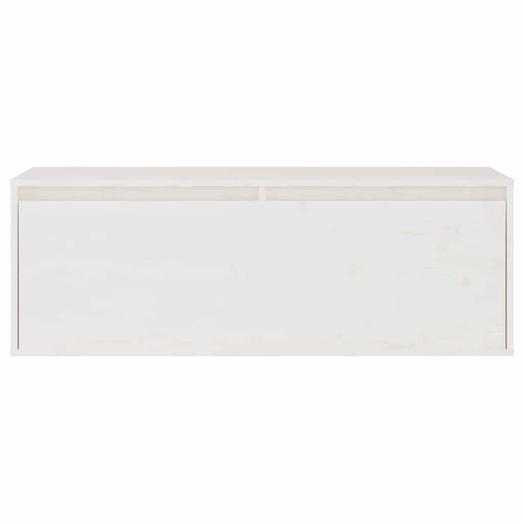 3 Piece TV Cabinet Set White Solid Wood Pine