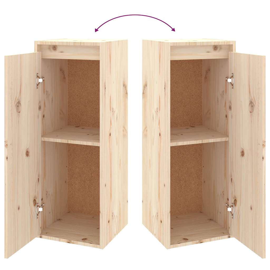 TV Cabinets 2 pcs Solid Wood Pine